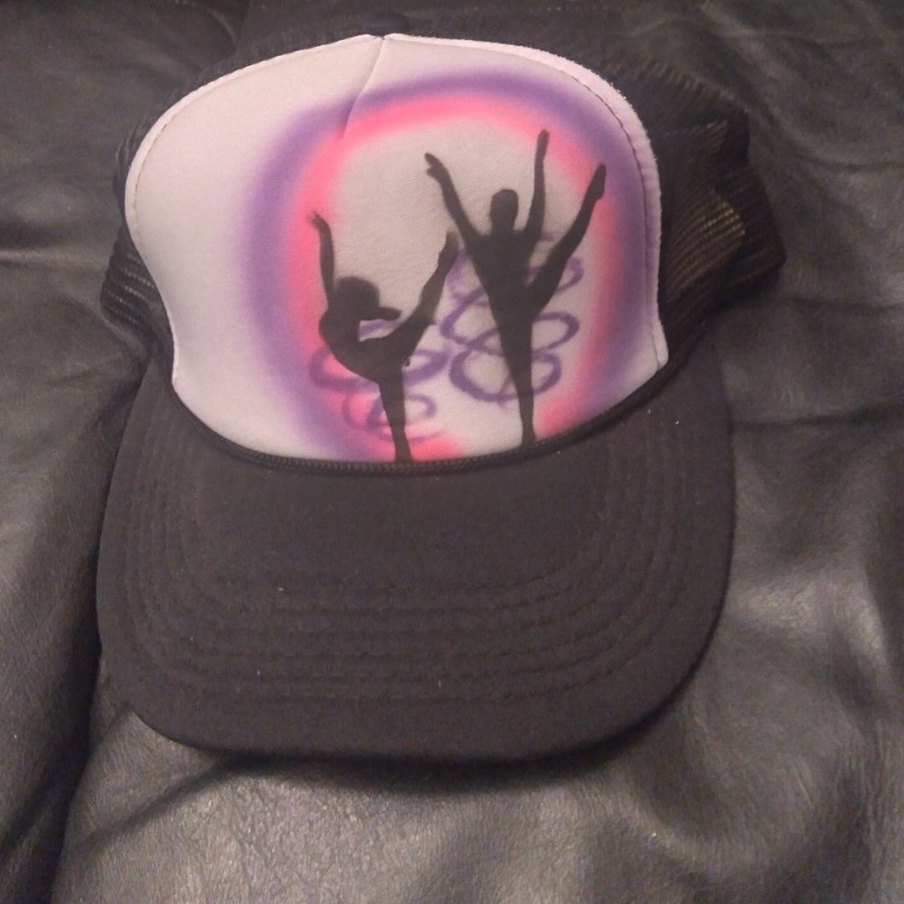 new youth airbrush dance trucker hat